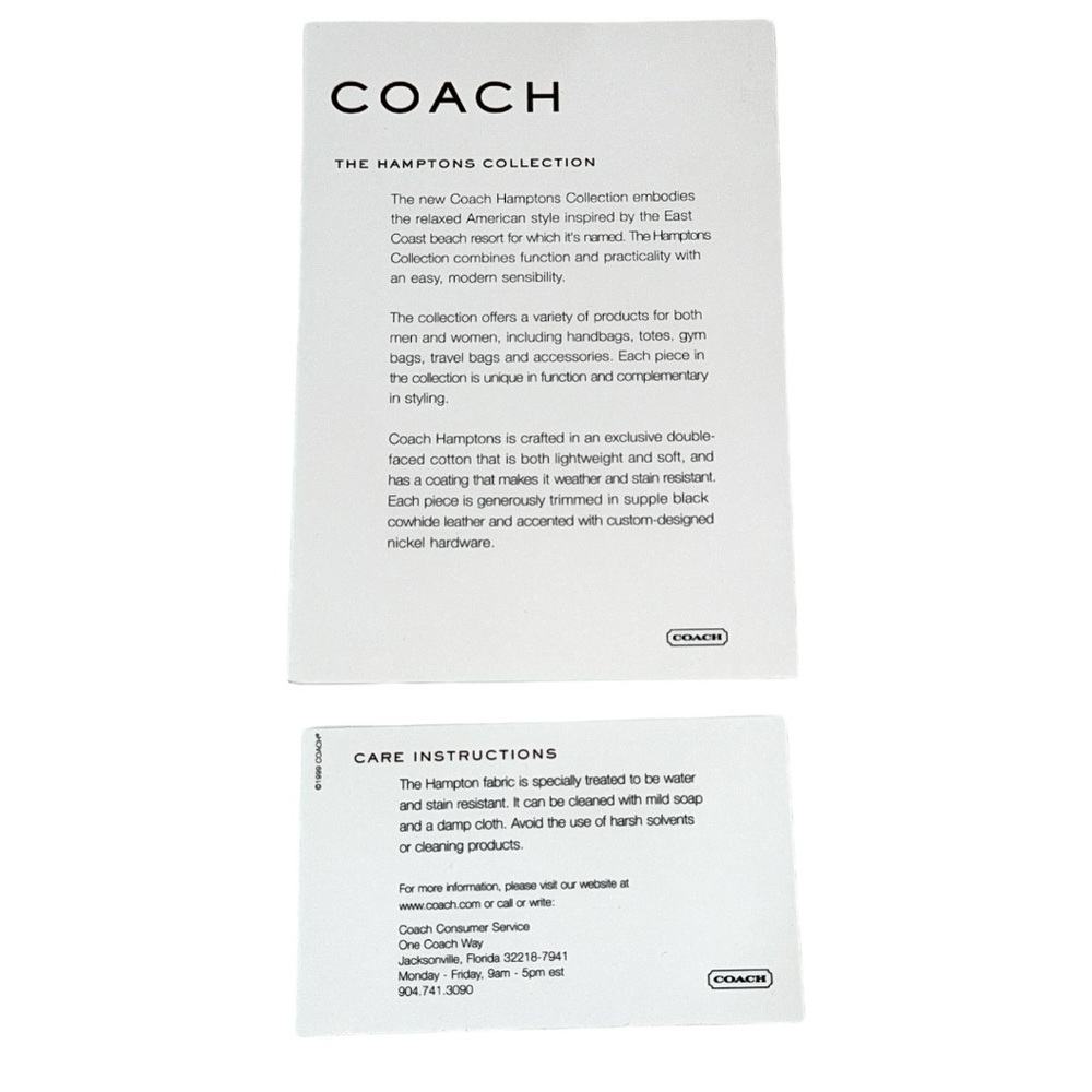 Coach Vintage The Hamptons Collection Care Cards